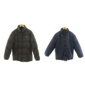 ラコステ LACOSTE ダウンジャケット ロゴ リバーシブル ナイロン アウター 52/4 紺 ネイビー 茶 ブラウン BH911S /AN39 メンズ
