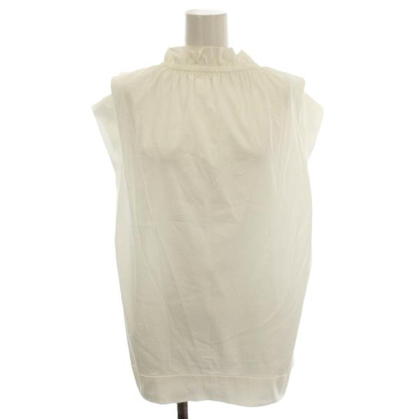 Gypsohila ジプソフィア ノースリーブ フリル シャツ ブラウス F 白 ホワイト GPS-...