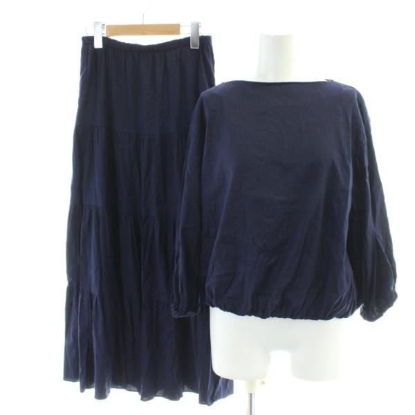 ミラオーウェン Mila Owen セットアップ スカート カットソー 1 ネイビー 紺 /AP レ...