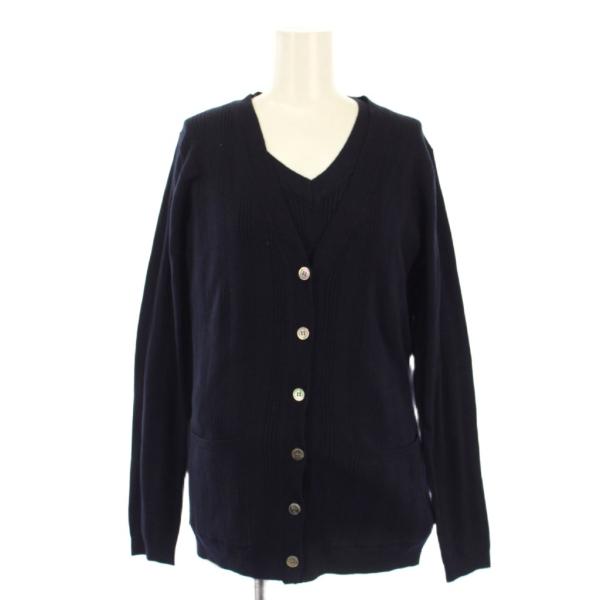 スリードッツ three dots アンサンブル カーディガン 長袖 ニット セーター Vネック M...