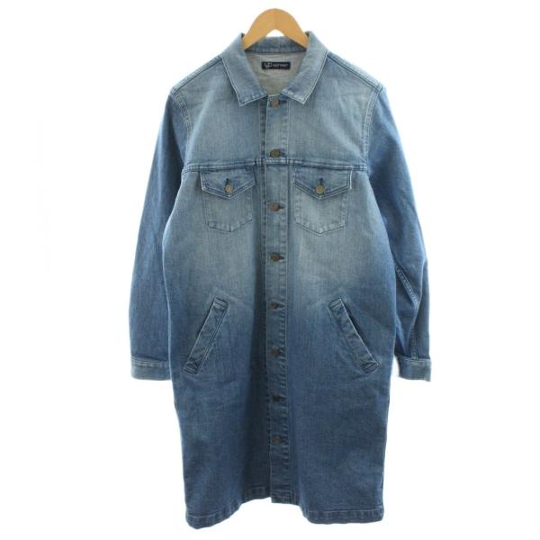 ダブルピー ウエストポイント WP WESTPOINT デニムコート ロング丈 M 水色 ライトブル...