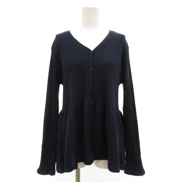 marvelous by Pierrot カーディガン リブニット Vネック L 紺 ネイビー /J...