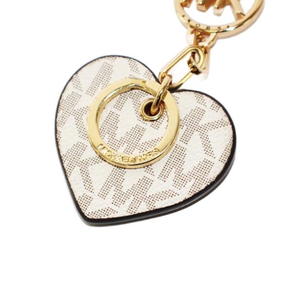 マイケルコース MICHAEL KORS ハート チャーム キーホルダー キーリング 白 ゴールドカ...