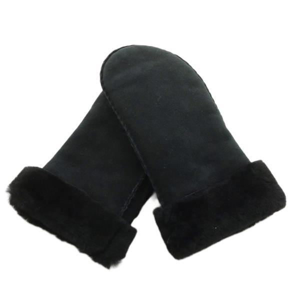 ガラグローブ gala gloves 手袋 ムートン レザー 7 黒 ブラック /AN21 レディー...