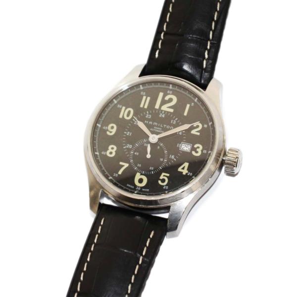 ハミルトン HAMILTON カーキ フィールド オフィサー 腕時計 自動巻き 黒 シルバーカラー ...