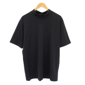 レノマ モックネックプルオーバーショートスリーブTシャツ 半袖 ストレッチ ロゴ ワンカラー XL 黒 ブラック RG3306-010