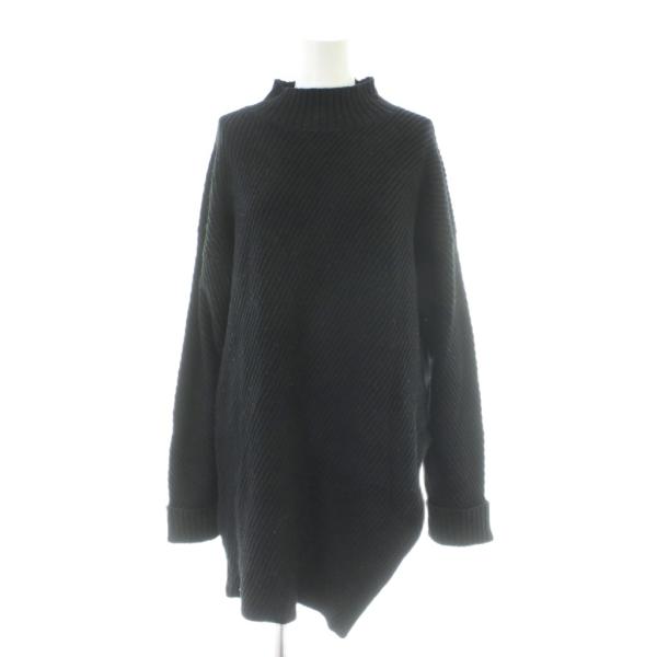 アメリヴィンテージ Ameri VINTAGE ニット 黒 ブラック 長袖 モックネック 畝編み /...