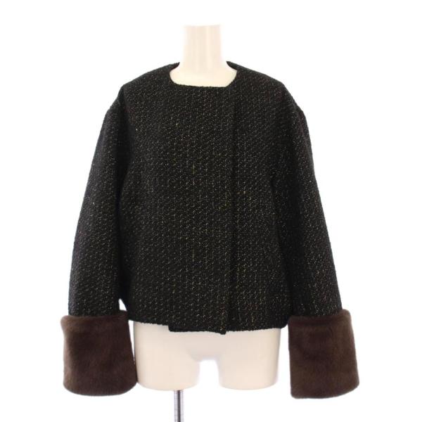 リリーブラウン Lily Brown 24AW 2WAYファーショートコート ノーカラー アウター ...