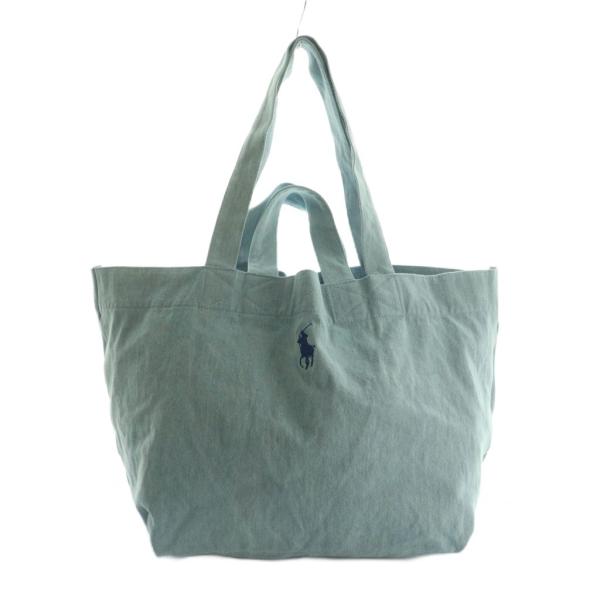 ラルフローレン RALPH LAUREN トートバッグ ロゴ刺繍 ライトブルー 水色 /MI レディ...