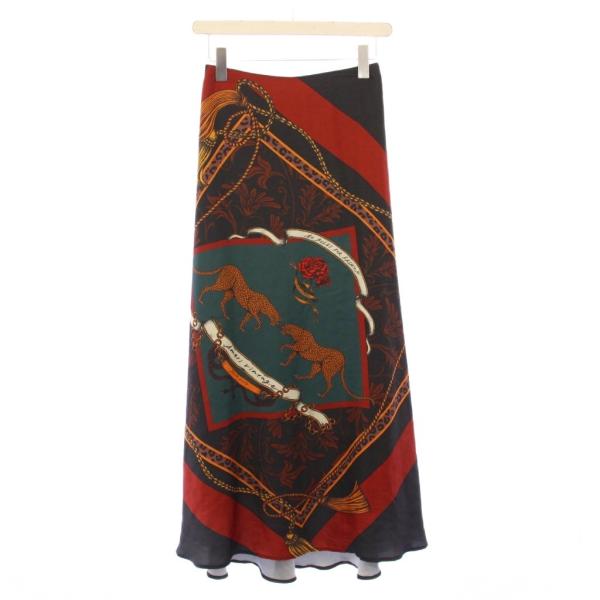 アメリヴィンテージ メディツインチーターフェイクスカーフスカート フレア ミモレ ロング 総柄 M ...