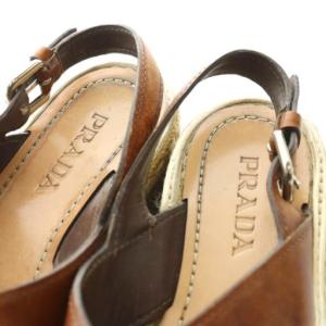 プラダ PRADA レザーエスパドリーユフラッ...の詳細画像3
