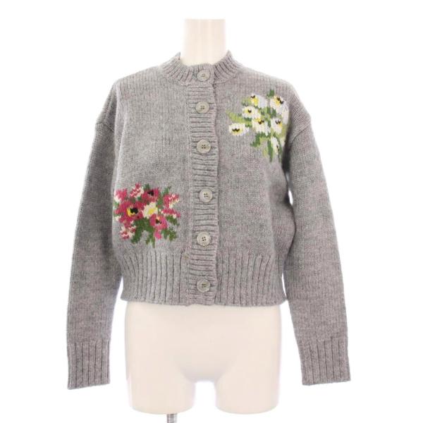 セブンテンバイミホカワヒト KEITAMARUYAMA 21AW フラワー刺繍ニットカーディガン 長...