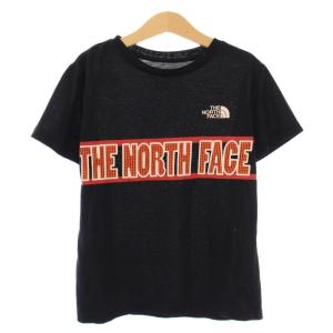 ザノースフェイス THE NORTH FACE Tシャツ 半袖 クルーネック ストレッチ ロゴ プリント 130 黒 ブラック /BB キッズ