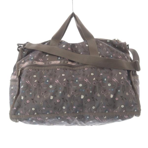 レスポートサック LesportSAC ショルダーバッグ ハンドバッグ 2way 総柄 グレージュ ...