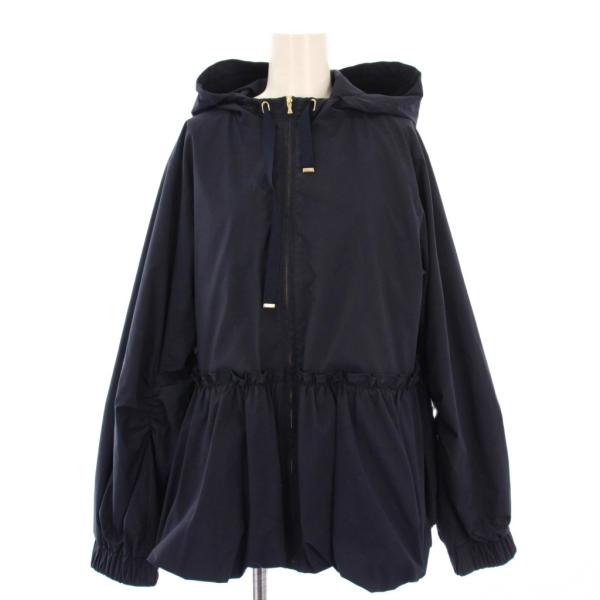 セルフォード CELFORD 25SS 撥水バルーンペプラムブルゾン フーディジャケット 38 紺 ...