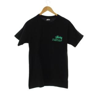 ステューシー STUSSY Tシャツ S 黒 ブラック 半袖 ロゴ プリント ラウンドネック /JP メンズ