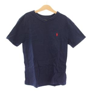ポロ ラルフローレン POLO RALPH LAUREN Tシャツ 半袖 Vネック ロゴ 刺繍 ワンポイント ストレッチ 140cm 紺 ネイビー /BB キッズ
