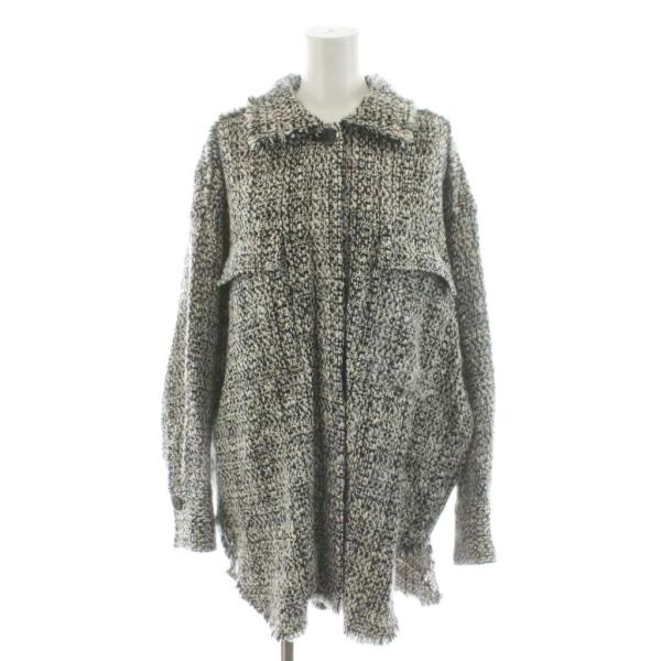 スピック&amp;スパン Spick&amp;Span ジャケット ツイード アウター 38 黒 ブラック 白 ホワ...