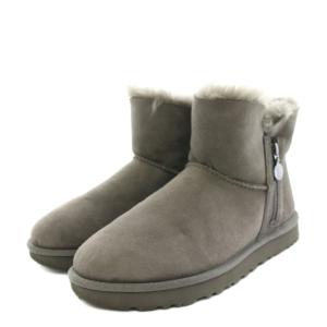 アグ オーストラリア ウィメンズベイリージップミニブーツ ムートンブーツ ショートブーツ USA8 グレー F19920F レディース
