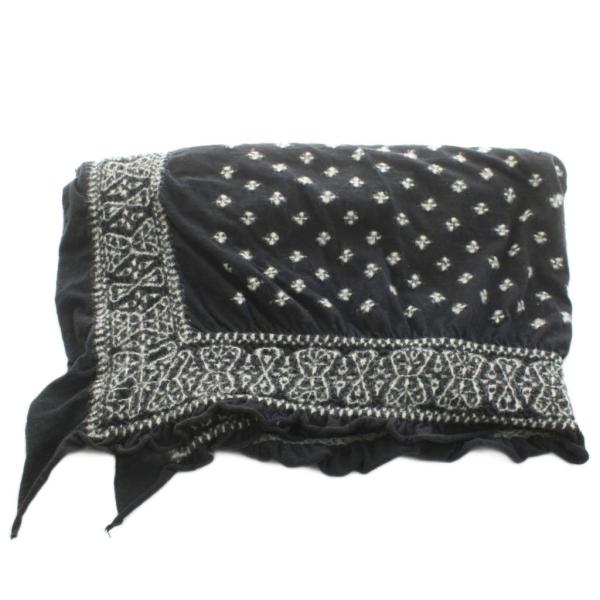 キャピタル kapital ブランケット ひざ掛け 総柄 黒 ブラック 白 ホワイト /KU レディ...