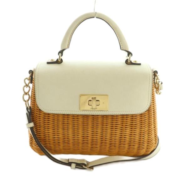 ケイトスペード KATE SPADE 2WAY かごバッグ ハンドバッグ ショルダーバッグ ベージュ...