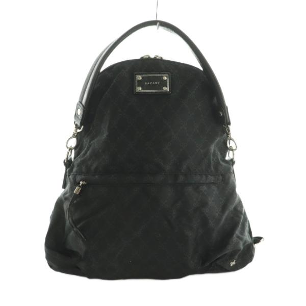 サザビー SAZABY 2WAY ハンドバッグ ワンショルダーバッグ ナイロン モノグラム柄 黒 /...