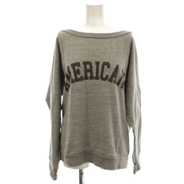 アメリカーナ AMERICANA カットソー F グレー 長袖 ボートネック ロゴプリント /JP ...