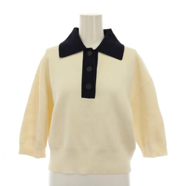 マルティニーク martinique ニット ポロシャツ アイボリー 白 紺 七分袖 A0306KS...