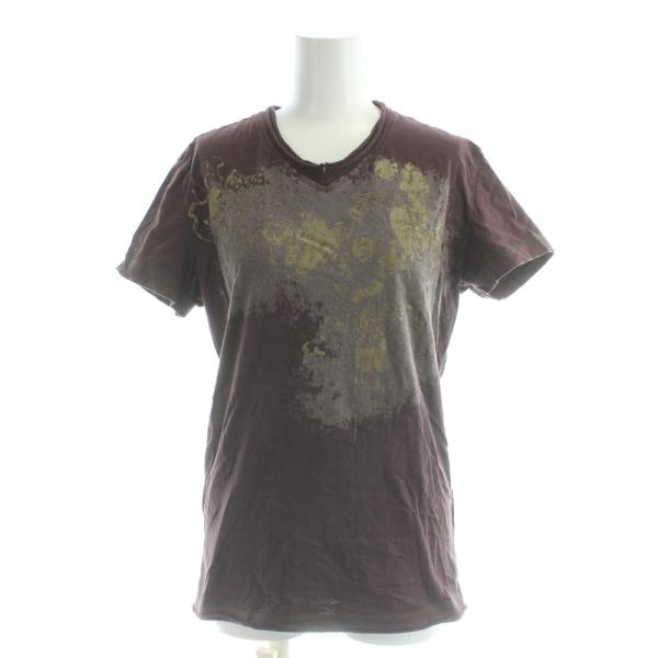 ディーゼル DIESEL Tシャツ 半袖 Vネック S 茶 /AP レディース