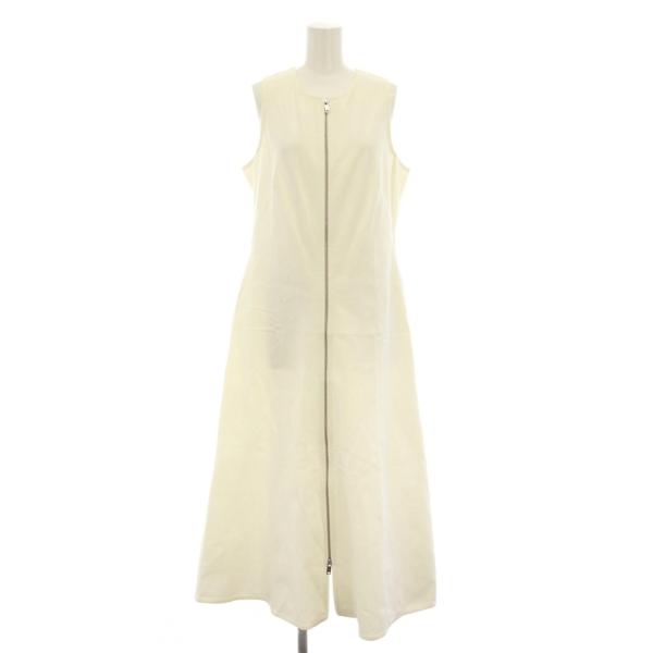 未使用品 コス COS ワンピース ロング ノースリーブ ジップアップ タグ付き EUR M 白 ホ...