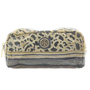 トリーバーチ TORY BURCH ポーチ アニマル柄 茶 ブラウン 黒 ブラック /AN39 レディース