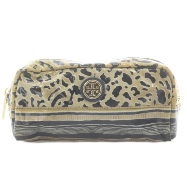 トリーバーチ TORY BURCH ポーチ アニマル柄 茶 ブラウン 黒 ブラック /AN39 レデ...