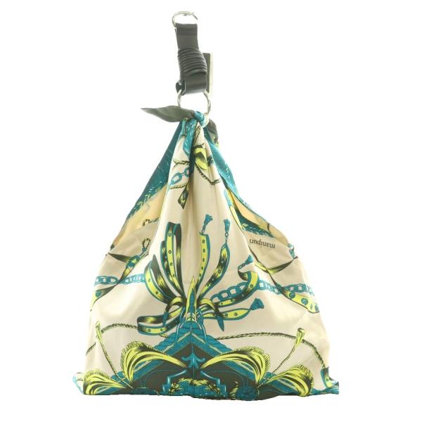 未使用品 マニプリ manipuri スカーフバッグ ハンド チェーンタッセル 柄 マルチカラー 黄...