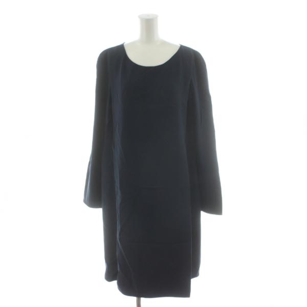 未使用品 エンポリオアルマーニ EMPORIO ARMANI ワンピース ひざ丈 長袖 52 紺 ネ...