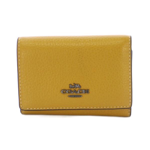 コーチ COACH マイクロ ウォレット 三つ折り財布 レザー マスタード /KH