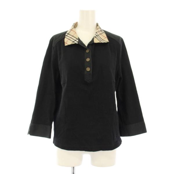 バーバリー ロンドン BURBERRY LONDON ポロシャツ 長袖 オープンカラー ハーフボタン...