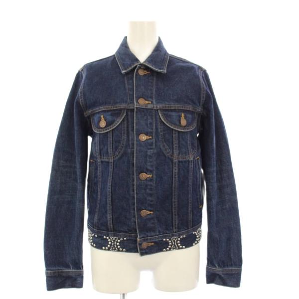 未使用品 セリーヌ CELINE トリオンフ スタッズ デニムジャケット Gジャン ジージャン XS...