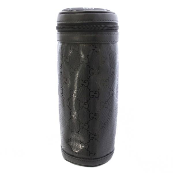 グッチ GUCCI ボトルケース 水筒カバー ワンカラー GGロゴ 総柄 インターロッキング 黒 ブ...