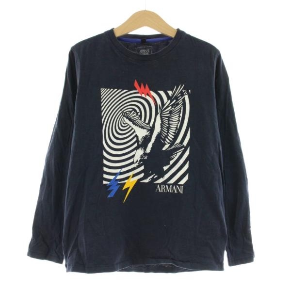 アルマーニ ジュニア ARMANI Jr Tシャツ カットソー 長袖 クルーネック 鳥柄 プリント ...
