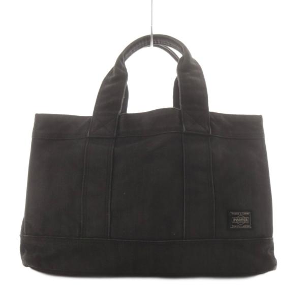 ポーター PORTER 吉田カバン ハンドバッグ トートバッグ デニム地 黒 ブラック /AN2 レ...