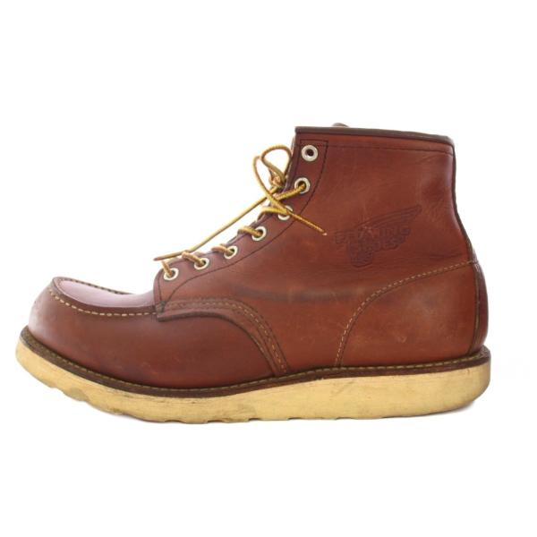 レッドウィング REDWING ワークブーツ レースアップ ショート 厚底 レザー US9.5 茶 ...