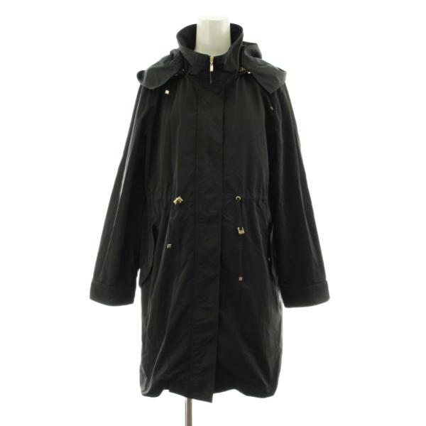アナイ ANAYI ライナー付きモッズコート ロング フード ジップアップ 38 黒 ブラック 10...