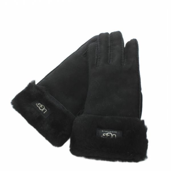 未使用品 アグ オーストラリア UGG australia 手袋 ムートン M 黒 ブラック /AN...