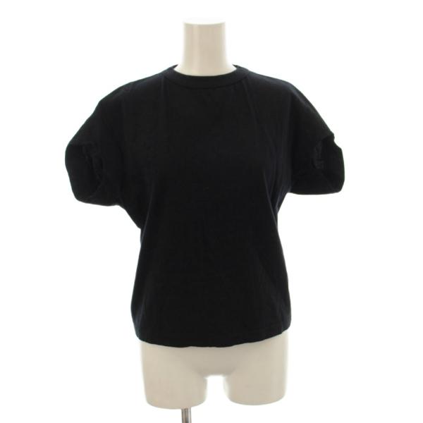 トーガ プルラ TOGA PULLA Tシャツ 36 黒 半袖 ラウンドネック 無地 /JP レディ...