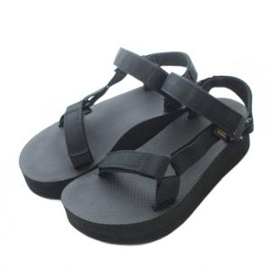 テバ Teva サンダル 23cm 黒 ブラック 無地 厚底 /RI ■OS レディース