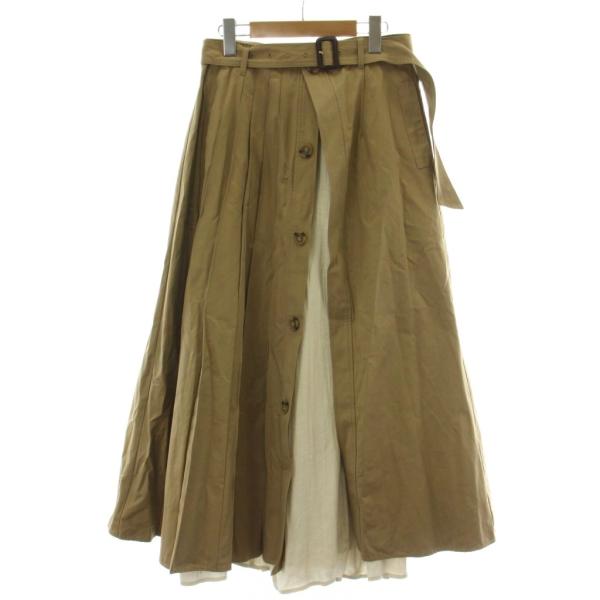 アメリヴィンテージ Ameri VINTAGE 20AW フレアスカート M ベージュ ロング丈 レ...