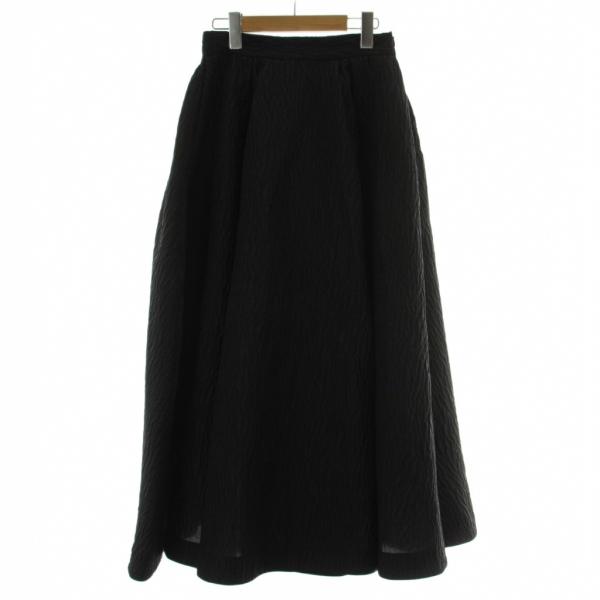 アメリヴィンテージ Ameri VINTAGE 22SS フレアスカート M 黒 ブラック 凹凸柄 ...