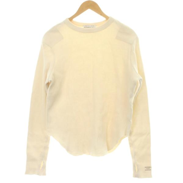 アメリカーナ AMERICANA カットソー F ベージュ 長袖 リブニット ラウンドネック /GP...