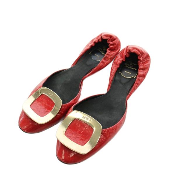 ロジェヴィヴィエ ROGER VIVIER パンプス フラットシューズ アーモンドトゥ エナメル 3...