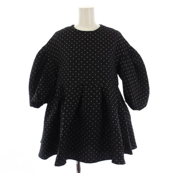 ブルレア BLUELEA Dot Jacquard Blouse シャツ ブラウス 五分袖 ドット柄...